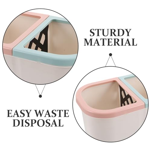 Caneca de basura rectangular blanca con compartimentos duales miniatura 3