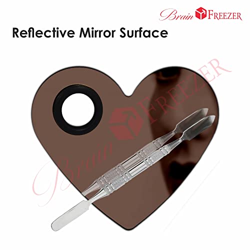 Image of Brain Freezer Shiny Makeup Palette with Stainless Steel Heart Shape Spatula, Rose Golden 100 g