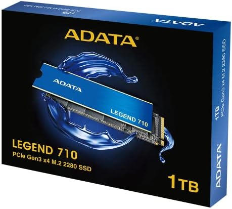 ADATA SSD Legend 710 M.2 1TB PCIe Gen3 x4 M.2 2280 솔리드 스테이트 드라이브, 크리에이터 게임을 위한 디자인, 최대 2,400MB/s의 읽기 속도, 3D 낸드, LDPC, AES 256비트 암호화 — 사진 2