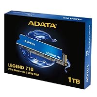 ADATA SSD Legend 710 M.2 1TB PCIe Gen3x4 2280 (2.400/1.800MB), Unterstützt NVMe 1.4, LDPC- und AES-256-Bit-Verschlüsselung, Schwarz – Ansicht 2