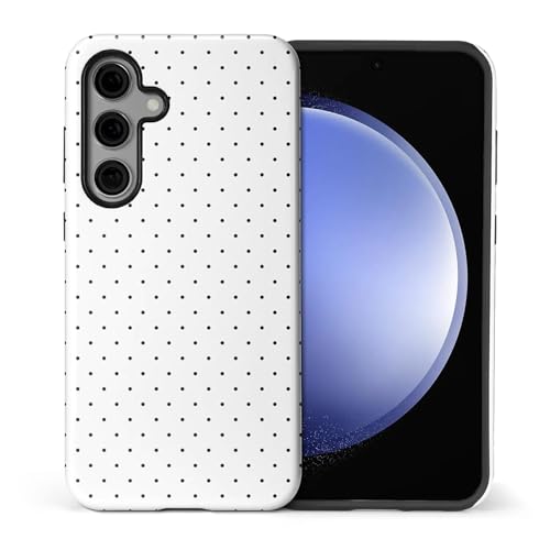Coque Samsung S23 FE double couche protectrice HL2 au motif pois blancs