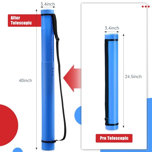 Image of Yahenda 6 Pcs Expandable Poster Tubes Bulk, 24 inch- 40 inch Extendable Blueprint Tube with Shoulder Strap Waterproof Portable Durable Round Cases for Drawing, Poster, Office Bulk Supply(Neutral Color)