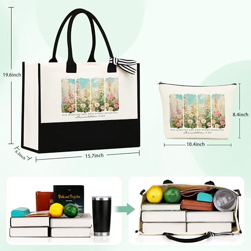 Christian Gifts for Women, Religious Bible Bag Birthday Gifts for Women, 3 Pcs Faith Spiritual Christian Basket for Mom Sister Best Friend Coworker Christian4