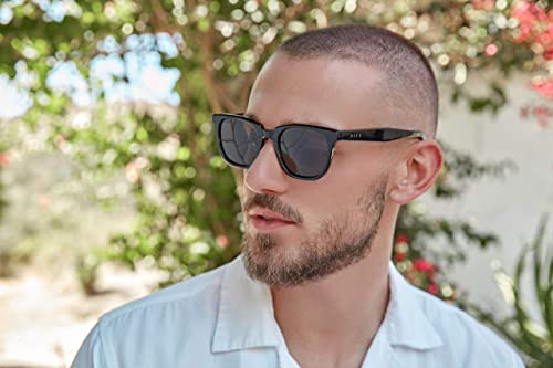 DIFF Colton Designer Square Sunglasses for Men and Women UV400 Polarized Protection, Black + Grey4
