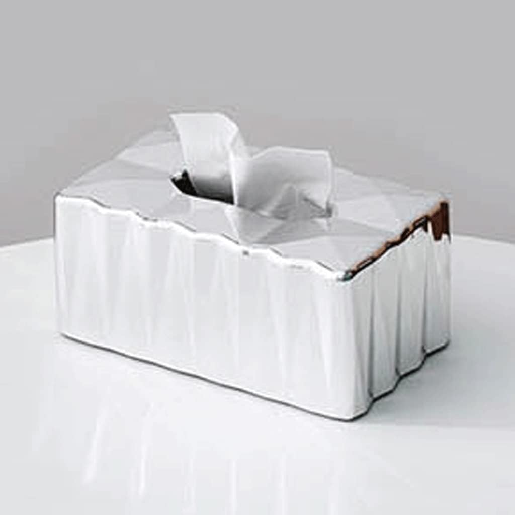 Facial Tissue Box Holder Home Decor Toilet Paper Box Napkin Holder Case Bedroom Decor (Color : Black Size : 20.5 * 12 * 9cm) (Silver 20.5 * 12 * 9cm)