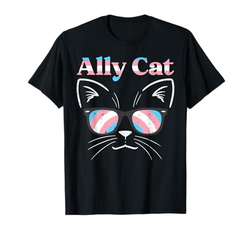 Ally Cat Transgender Transsexual Trans Pride Flag Men Women T-Shirt