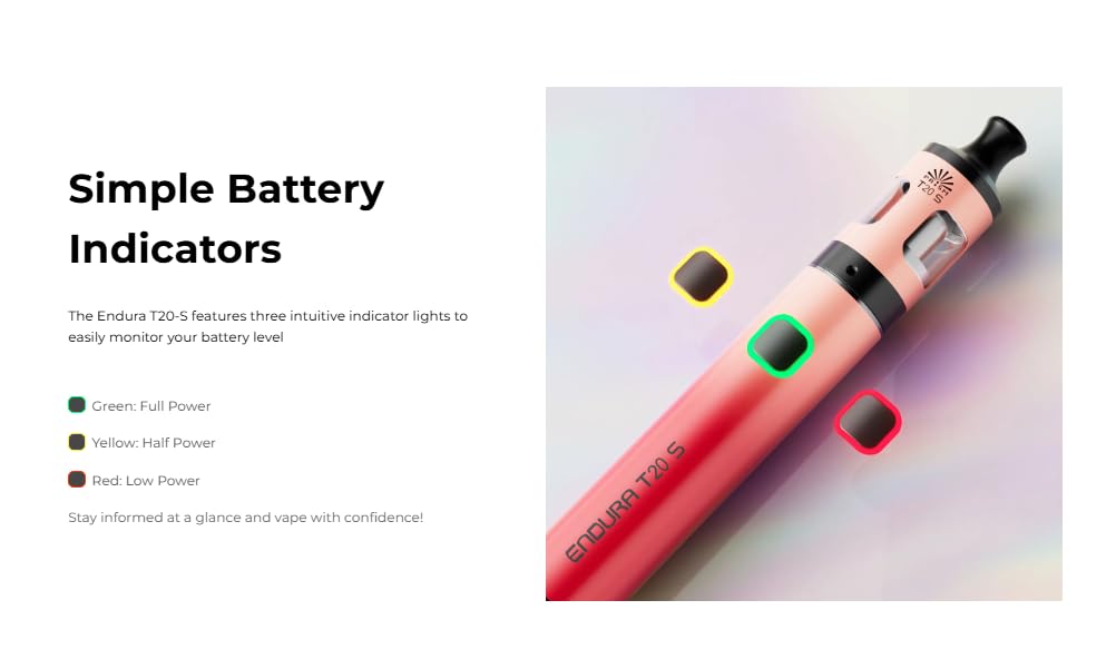 Innokin Endura T20S Kit de Dmarrage Batterie 1500mAh avec Rservoir Prism  T20-S (Noir) Pas de nicotine ni de tabac : Amazon.fr: High-Tech