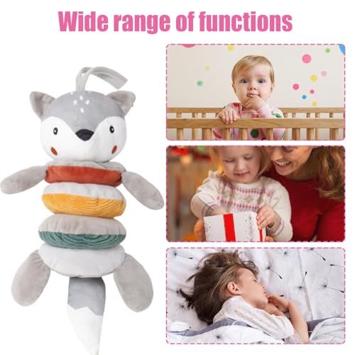 Générique Fox Shape Stroller Toy, Cartoon Stroller Activity, 11.02x4.72 inches Adorable Colorful Kids Hand Bell Puppet, Crib Accessory, Perfect for Babies Home and Travel Entertainment – Image 6