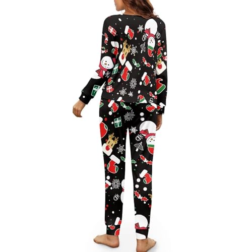 Image of Women's Pajamas Set Soft 2 Piece Loungewear Long Sleeve Pj Set Matching Sleepwear with Pockets for Women Plus Size