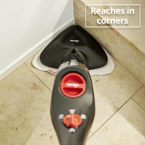 Vileda Steam Plus Dampfreiniger mit 2 Mikrofaserpads | Hygienischer Bodenreiniger für alle Böden &...