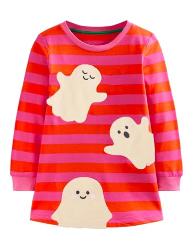 Toddler Girl Cotton Long Sleeve Casual Halloween Christmas Cartoon Tunic Playwear Basic Striped Jersey Dresses