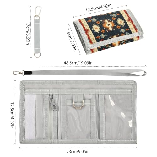 ALAZA Kids Wallets for Boys Girls Toddler Trifold Wallet Children Small Yak Carpet with Zipper Coin Pocket3