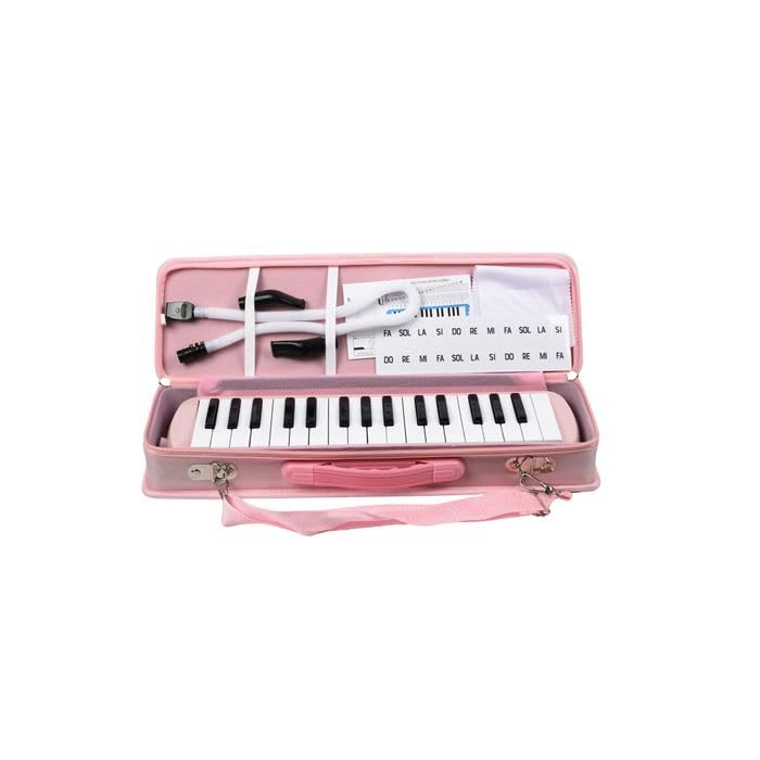 32 Tuşlu Özel Kutu Çantalı Açık Pembe Melodika (Yedek Ağızlıklı)