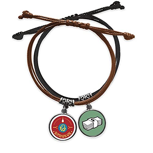 Pulsera de dinero de Tailandia con escudo ajustable para evitar alergias en la piel