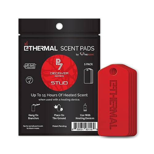 Wyndscent E-Thermal P7 Stud Scent Pad 5 Pack - Buck Scent for Scent Pad Heater and E-Thermal Unit (Heater Not Included)