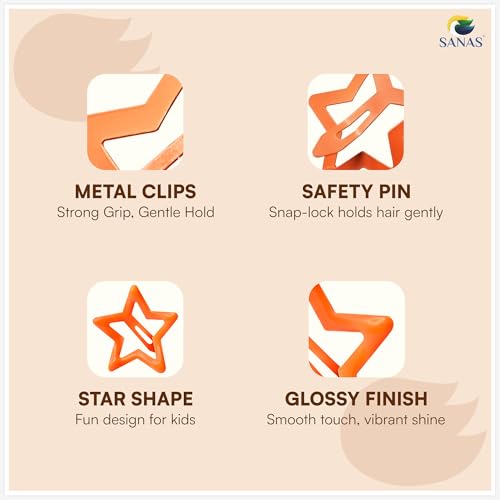 Image of Sanas (40Pcs) Star Baby Hair Clips For Girls Gift Items Soft Edges For Kids' Hair Accessories For Kids Girls Mini Tic Tac Clips For Woman Star-Shaped Tic Tac Clip For Baby Girls (40Pcs) (Multicolor)