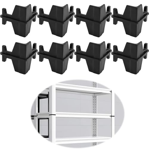 Terixe 8 Pcs Post Inserts Connectors for Whalen 5 Shelf Heavy Duty Shelving Unit - PP Plastic, Injection Molded, Sturdy & Strong Support - Black, Includes 8 Post Corner Connectors