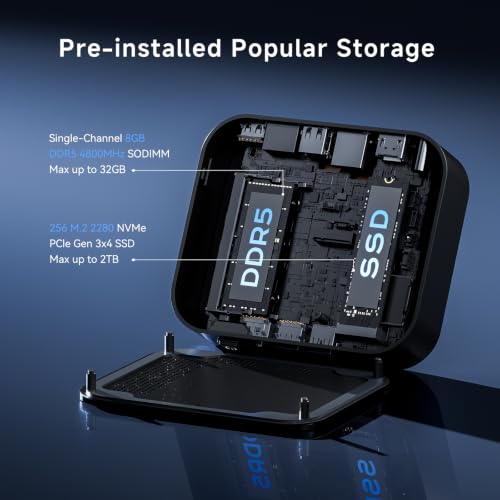 Image of ASUS NUC 14 Essential, Intel NUC 14 N150 Mini PC, 8GB DDR5 RAM, 256GB SSD | 4C /4T up to 3.6GHz,6W,Low Power Compact Desktop, Type-C 3.2,4K,WiFi6E,BT5.3,W-11 Pro for Home, Office & Digital Signage