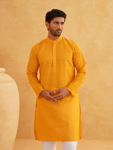 Image of Sojanya (Since 1958 Motifs Embroidered Thread Work Pure Cotton Straight Only Kurta