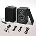 Elimavi Powered Bluetooth Bookshelf Speakers, Record Player Speakers with 4