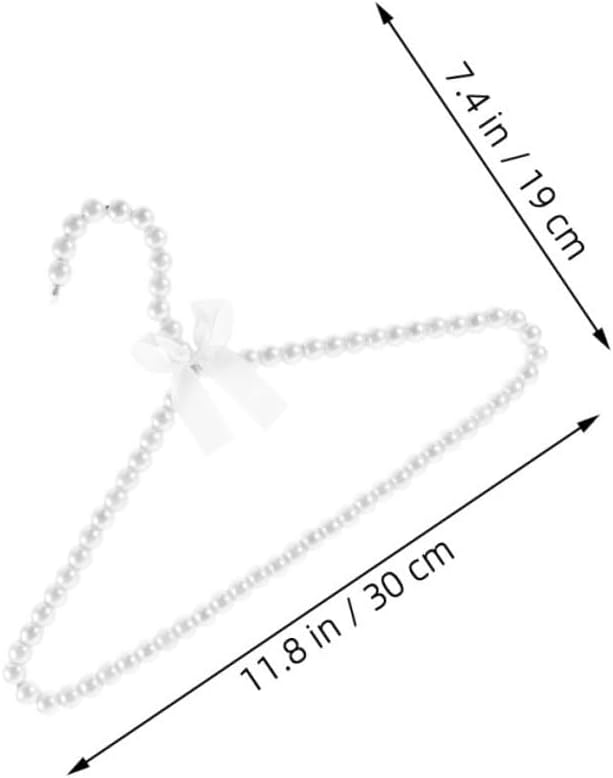 Kids Clothes Hangers 4 Pack with Bow Design Pearl Beaded