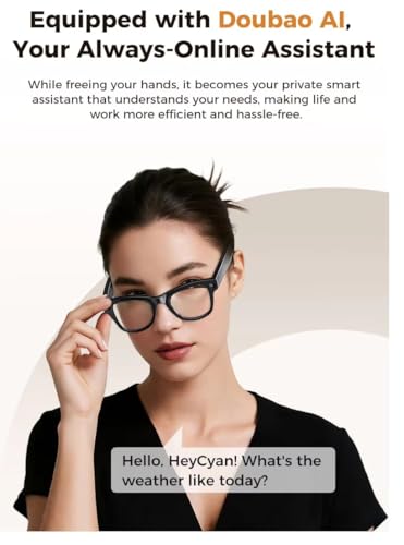 Image of Aeoss Smart AI Video Glasses: 1080p HD POV Camera with 32GB Memory, Wireless Bluetooth Sunglasses, Real-Time AI Translation Assistant, Anti-Shake Video Recording & Charging Case (Photochromic Lenses)