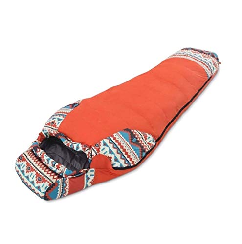 SASAMM ASOUT Wide Sleeping Bag for Adults Camping, Hiking, Backpacking, Extra-Wide, Portable, Comfort, Great Waterproof Compression Carrying Bag for 4 Season Warm & Cold Weather (Color : Orange)