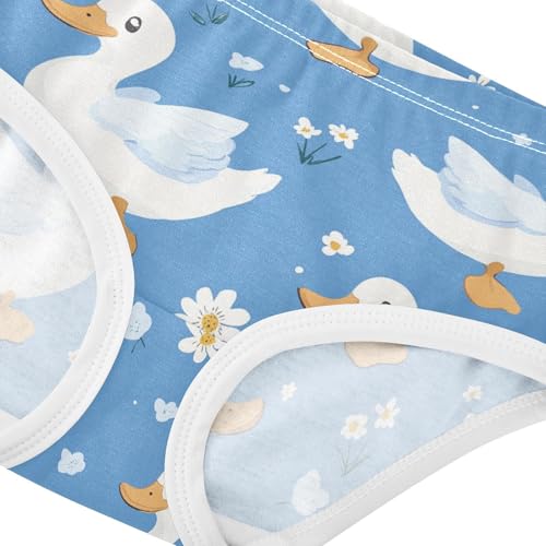 Wusikd Cute Duck Girls' Underwear Cotton Blue Girls Briefs Soft Toddler Underwear 2T4