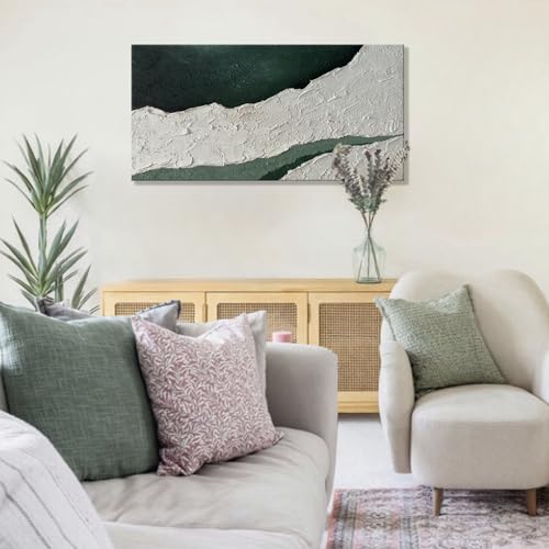 image for yao or miao Green and White Abstract Textured Wall Art 24