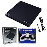 Pioneer BDR-XD08UMB-S ポータブル 6X ウルトラHD 4K ブルーレイバーナー 外付けドライブバンドル Cyberlinkソフトウェアダウンロードインストールコード付き 25GB M-DISC BD-R USBケーブル付き - Burns CD DVD BD DL BDXL ディスク