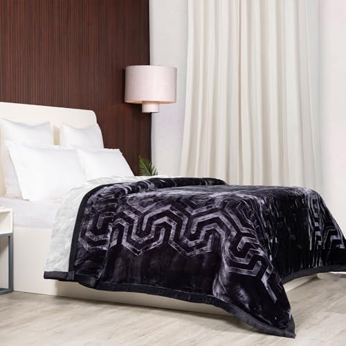 Image of MYTRIDENT Classic Style Me Solid Double Mink Blanket, 4kg, 100% Polyster, Matcha