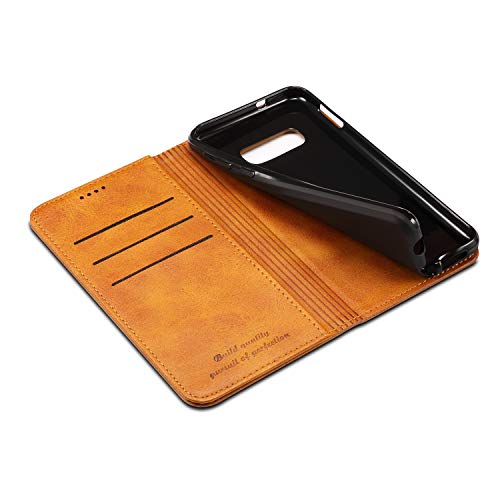 Galaxy S10E Leather Wallet Case, Bpowe Ultra Slim Business Style Folding Flip Case With Kickstand Card Slots Magnetic Stand Protective Case Cover For Samsung Galaxy S10E (Black) #TOP5