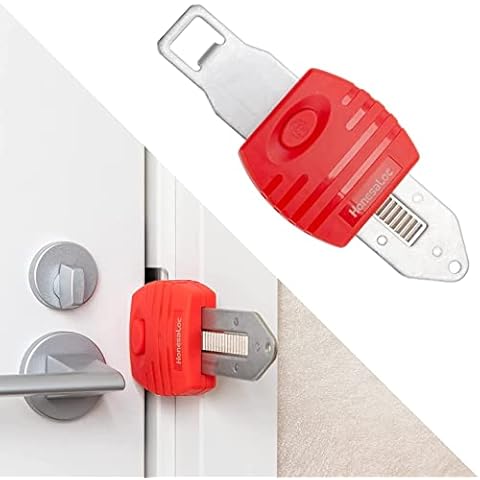 HonesaLoc Portable Door Lock, Anti-Theft Lock, Travel Door Lock for Additional Privacy and Safety, Home Security Door Locker for Hotel Apartment School Cover