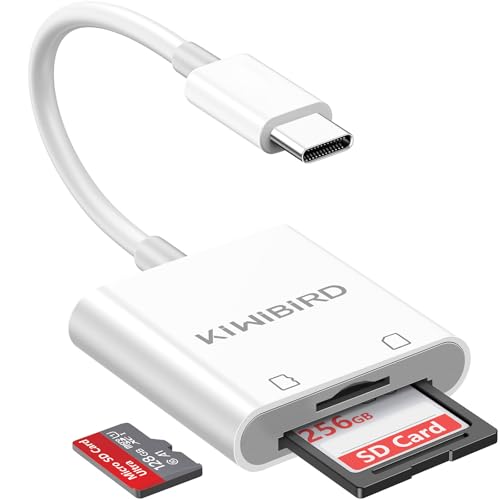 KiWiBiRD SD Kartenleser USB C, Kamera Zubehör, Adapter SD Karte USB C Karten Leser Card Reader Micro SDHC SDXC, Kompatibel mit iPhone 17 16 15 Plus Pro Max Mac MacBook Air iPad Galaxy S25 S24 Handy