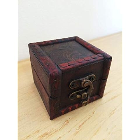 Mini Wooden Storage Box Jewellery Ring Cufflinks Earrings Gift Case Vintage Chic Display by Homes on Trend Cover