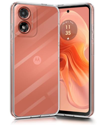 Image of WOW IMAGINE Crystal Clear Transparent Back Case Cover for Motorola Moto G04 | Moto G04s | Full Device & Camera Protection Shockproof TPU | Flexible Silicone Back Cover Case - Transparent