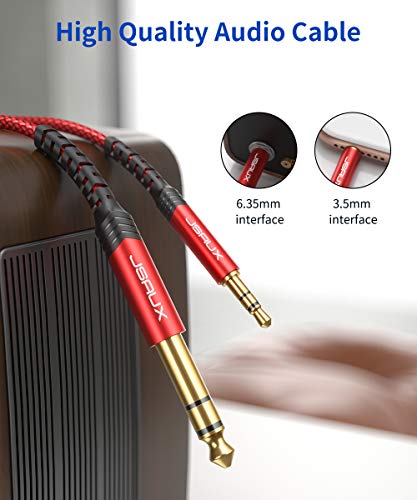 Jsaux 3.5Mm To 6.35Mm Stereo Audio Cable, 6.35Mm 1/4" Male To 3.5Mm 1/8" Male Trs Bidirectional Stereo Audio Cable Jack 4Ft For Guitar, Ipod, Laptop, Home Theater Devices, Speaker And Amplifiers-Red #TOP1