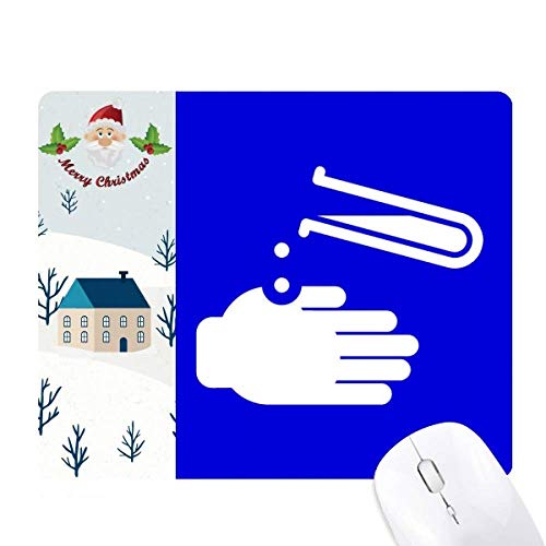 Tapis de souris carré bleu marque de mise en garde pour la corrosion