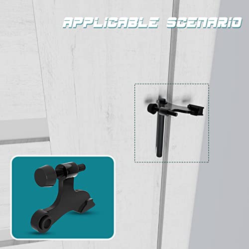 4 Pack Hinge Pin Door Stopper Black, Adjustable Heavy Duty Hinge Pin Door Stop With Black Rubber Bumper Tips, Reduce Potential Damage Prevent Striking Wall Dents In Door Trim, Easy Installation #TOP5