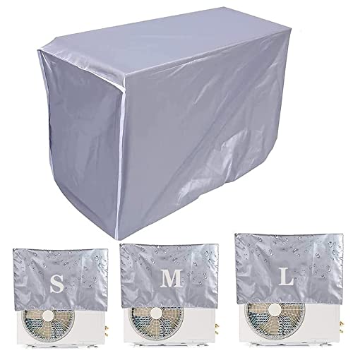 Cubierta del Acondicionador de Aire, 86 x 32 x 56 cm Cubierta de Aire Acondicionado Impermeable, Cubierta de Protección del Aire Acondicionado, Funda Aire Acondicionado Exterior, Impermeable (Plata)