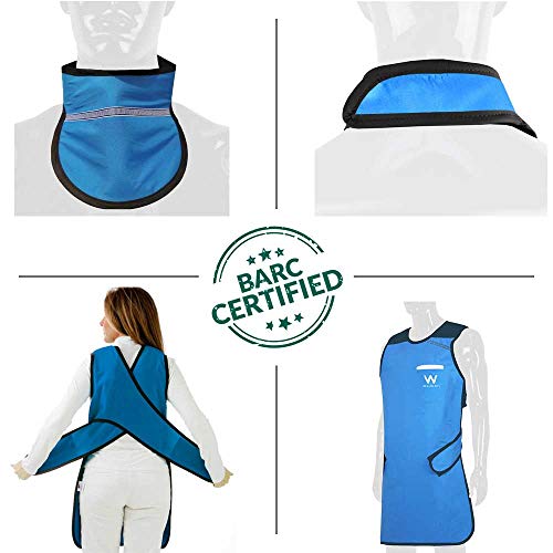 WALDENT Lead Apron for X-Ray Protection with Thyroid Collar, 0.35 mm Lead Equivalency, BARC Approved, Durable Radiation Shielding Apron for Dental, Medical & Radiology Use - Comfortable & Lightweight