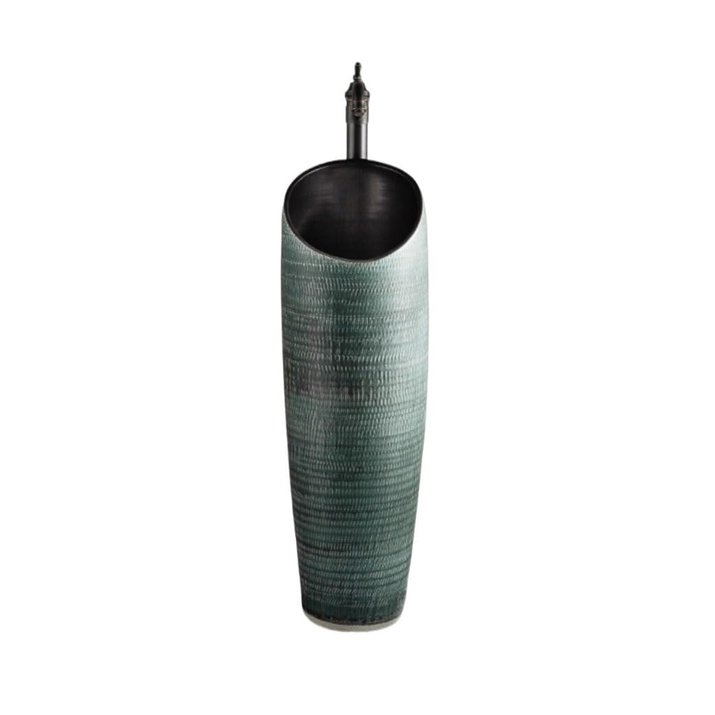 Kunyos A Bathroom Sink Outdoor Pedestal Basin Balcony Floor-Standing Washbasin Bathroom Simple Washbasin Bathroom Vanity