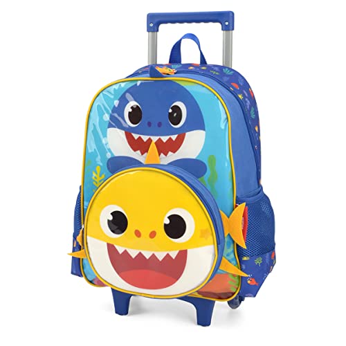 Mochila Infantil Baby Shark com rodinhas