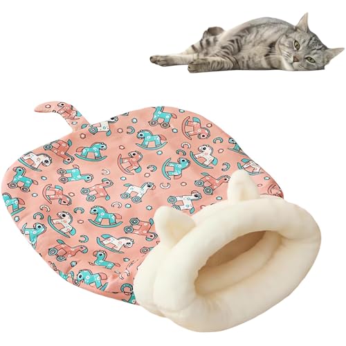 猫ベッド 猫用寝袋 ペット ハウス 寝袋 半密閉式 キャットハウス 猫用ベッド かわいい ふわふわ 暖かい 保温防寒 寒さ対策 洗える 猫寝床 ペットハウス ペットマット ペット布団 犬猫用 ペット用品 秋冬用 (ピンク-スタイル3)