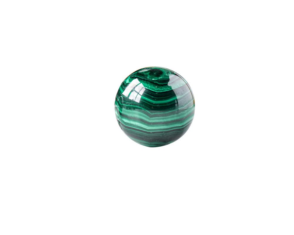 Natural Malachite Crystal Sphere Healing Gemstone Ball Sculpture Figurine with Wooden Stand for Divination Home Decoration 25-30mm Small Size