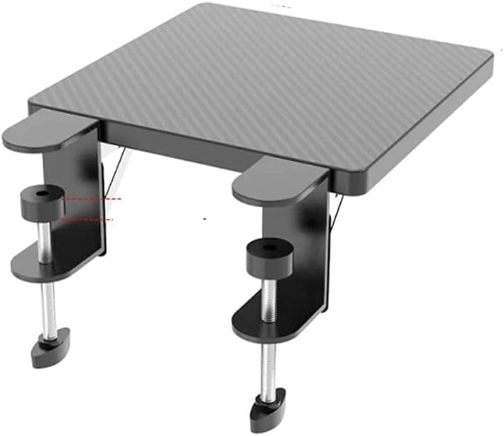 OUGIC Ergonomics Desk Extender Tray, 9.5"x9.1" Punch-Free Clamp on, Foldable Keyboard Drawer Tray, Table Mount Arm Wrist Rest Shelf, Computer Elbow Arm Support