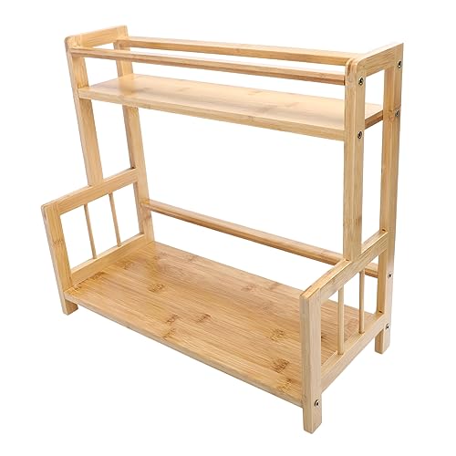 CIYODO 1 Pieza estante bastidores spice maletín organizador de maquillaje prateleira cozinha organizador especias soporte para especias de cocina tarro de especias de madera
