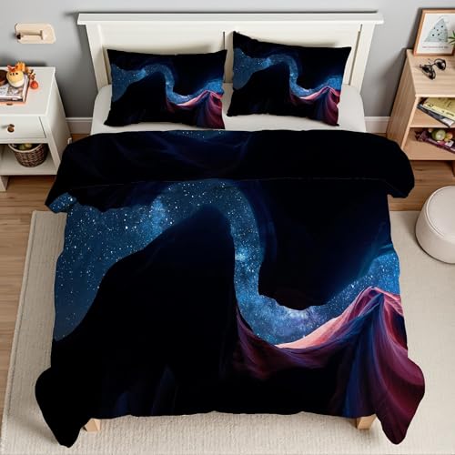 Generico Piumino Singolo Universo Trapunte Linee Piumone Imbottito Resistente Lavabile, Super Morbida Trapunta, piumini 135x200 cm in Microfibra Reversibile e 2 Federa 50x80 cmT5294