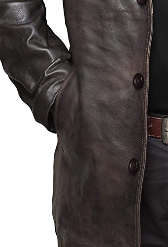 Fjackets Brown Distressed S-Natural Real Leather Jacket | [1500035] Suprnatural Ruboff, Xl #TOP2