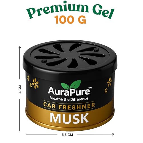 Image of 100g Musk Car Perfume Gel | Long-Lasting 40 Days Gel Air Freshener | Premium Musk Scent for Car Dashboard & Interiors | Leakproof Jar | Odour & Smoke Remover